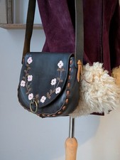 Vintage black tooled hippie