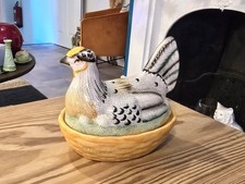 Antique Staffordshire hen on