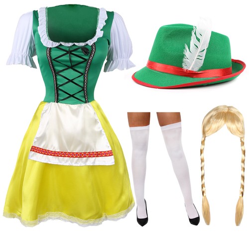 Green bavarian beer - green, girl