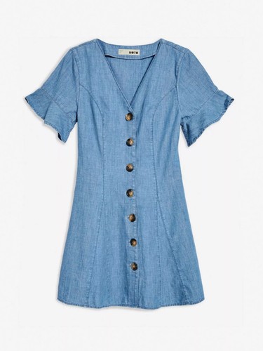 Topshop light blue ruffle - topshop,