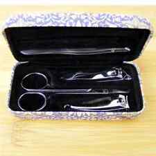 Vintage Manicure Set Scissors Nail File Tweezers Clippers in a Decorative Case