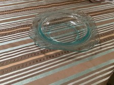 VTG Aqua Depression Glass 7"