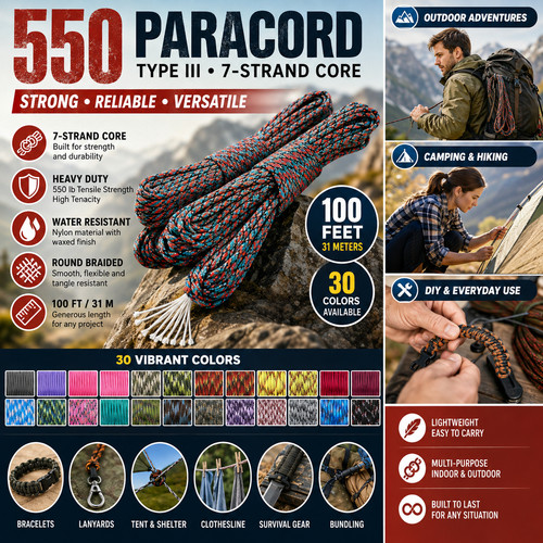 4mm paracord 550 bushcraft - paracord,