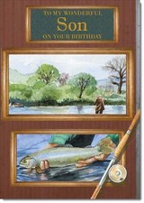 Doodlecards Son Birthday Card Fishing