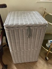 John Lewis Good Quality Wicker Linen Basket, Grey, Lined ,  Large Size