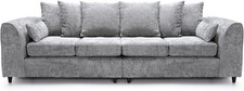 4 Seater Sofa Light Grey Chenille Large Couch Modern Removable Covers Seating