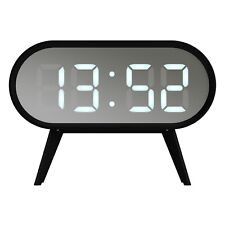 SPACE HOTEL® - Cyborg LED alarm clock black mirrored screen multifunction snooze