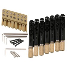 7 String Fanned Frets Headless Guitar Bridge Tailpiece & Brass String Lock