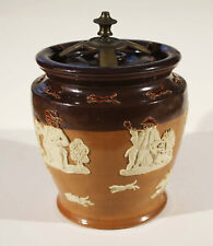 Royal Doulton Antique Harvest Ware Large Tobacco Jar with Brass screw seal lid