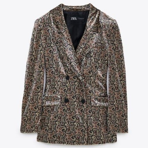 Zara velvet paisley blazer - zara,
