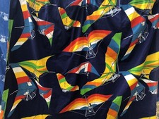 Retro Curtain Panel By A Roche ‘Hang Gliders’ Bright  80s Caravan Camper Fabric