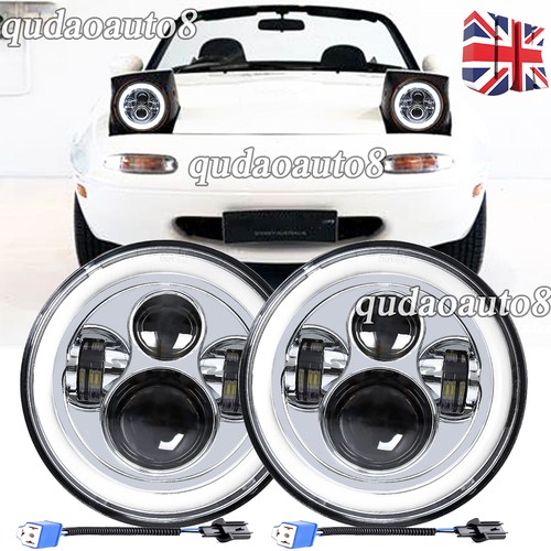 Chrome led headlight - 2x,