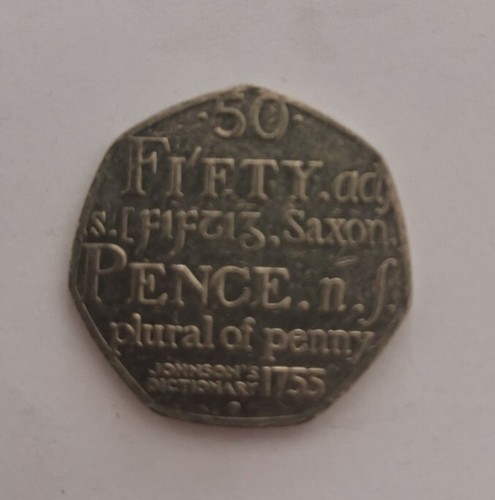 Johnsons dictionary 50p coin - dictionary,