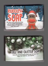 Xmas Scented Soaps 120g - Rudolph or Tree and Glitter - Choose