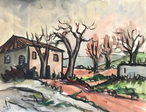 Provencal school landscape - school,