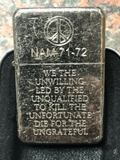 VIETNAM Veteran LIGHTER old silver finish *FREE ENGRAVING* Nam 71-72 war peace