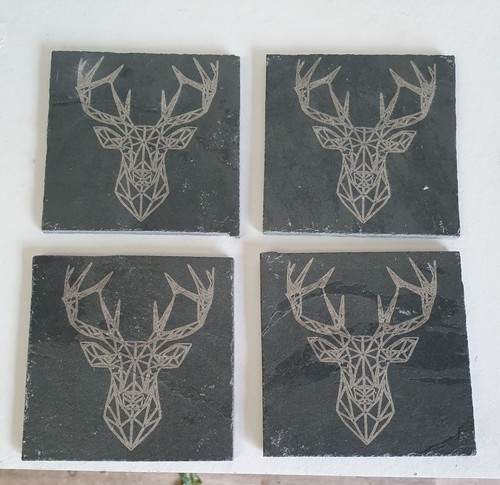 Natural slate coasters with - natural,