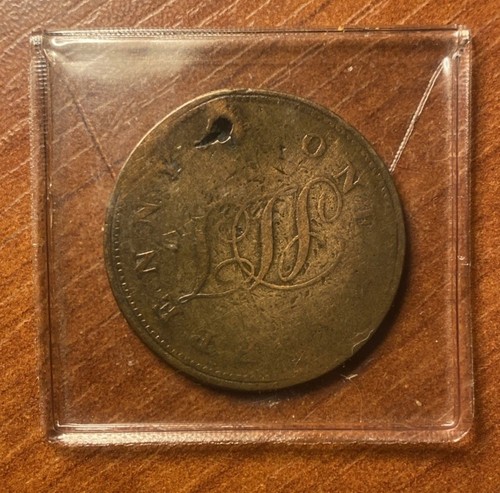 1821 helena halfpenny token - st,