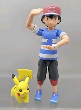 Pokemon Tomy Ash And Pikachu Action Figures - Striped Shirt 4.5"
