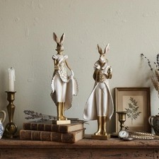 Dressed Rabbit Statue Easter