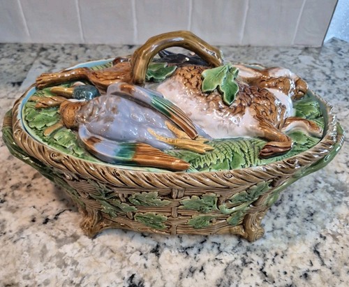 Minton majolica antique game - majolica,
