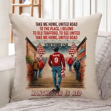 Personalised Manchester Football Fan Cushion Cover Stadium Pillow Dad Gift SFC47