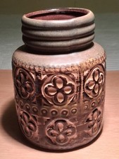 Scheurick Keramik 289-15 Fat Lava Pottery Vase in brown & gold. 15cm/750gms