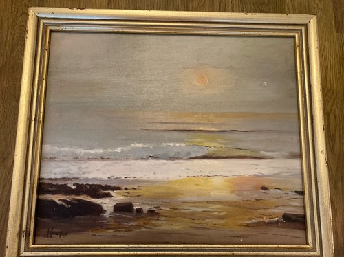 Vintage framed oil - framed, painting