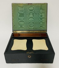 Antique Leather Document Stationery Box Writing Slope Letter Racks with Inkwell