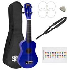 Mad About Beginners Blue Soprano Ukulele with Strap 