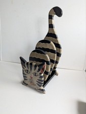 Vintage Wooden Cat Letter Rack