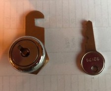 Round Cylinder Steel Button Lock With Swing Lock Arm and Key, Wardrobe/Cupboard