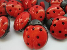 10 Ladybird Buttons Shank Buttons 13mm Kids Ladybug Clothing Buttons or Crafts 