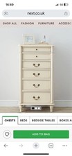 Laura Ashley Clifton 6 Drawer Chest, Ivory Tallboy Rrp £850 VGC 59cm Wide