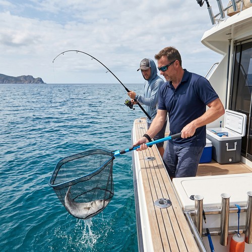 Floating landing net with - floating,