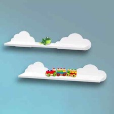 2x White Cloud Shelves Kid's