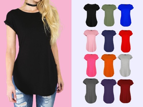Ladies curved hem jersey plain - ladies,