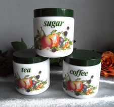 JOHNSON BROTHERS FRESH FRUIT GLASS TEA COFFEE SUGAR JARS CANNISTERS