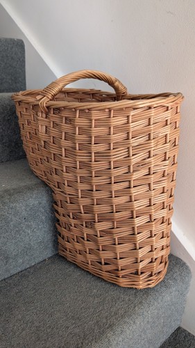 Wicker stair basket - wicker, with