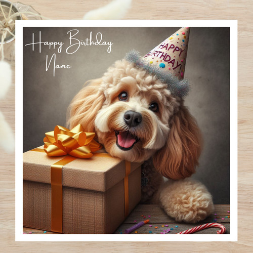 Personalised card cockapoo - personalised,
