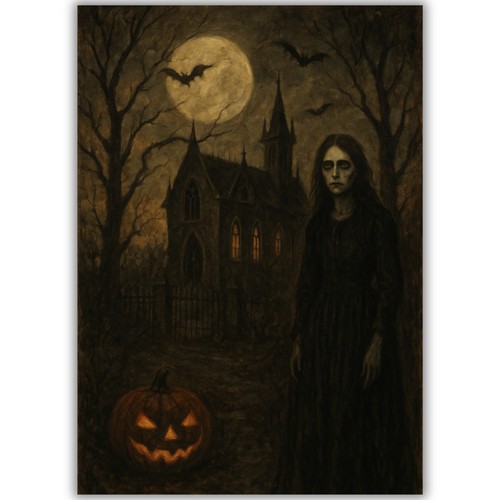 Spooky halloween house open - house,