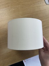Cream linen 18cm drum lamp