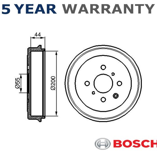 Bosch rear brake - rear, drum