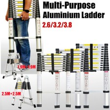2.6M/3.2M/3.8M Telescopic Loft Ladder Multi-Purpose Light weight Compact New