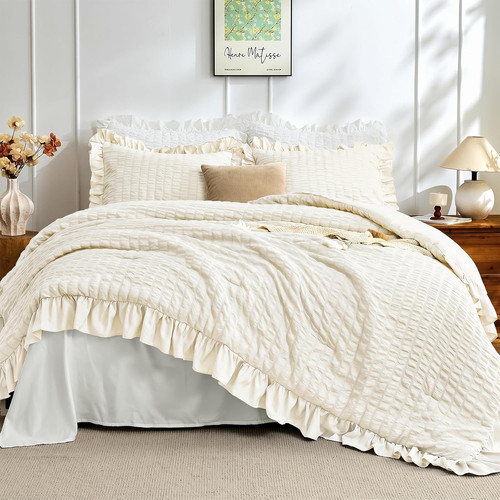 Ivory king comforter set 3 - king, set,