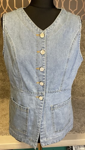 Denim waistcoat vest with - ,