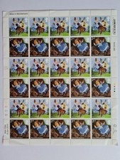 SHEET OF 30 GENUINE RYL MAIL MINT UNUSED SECOND CLASS ALICE IN WONDERLAND STAMPS