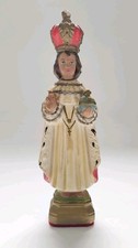 Vintage Mid-Century Chalkware Infant of Prague Statue 9¼in DEP Catholic Figure