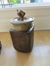 Vintage Pottery POWELL v rare, cube rock tree slab construction brilliant piece