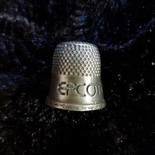 Disney Epcot Pewter Thimble 1982 Walt Disney Productions with Box